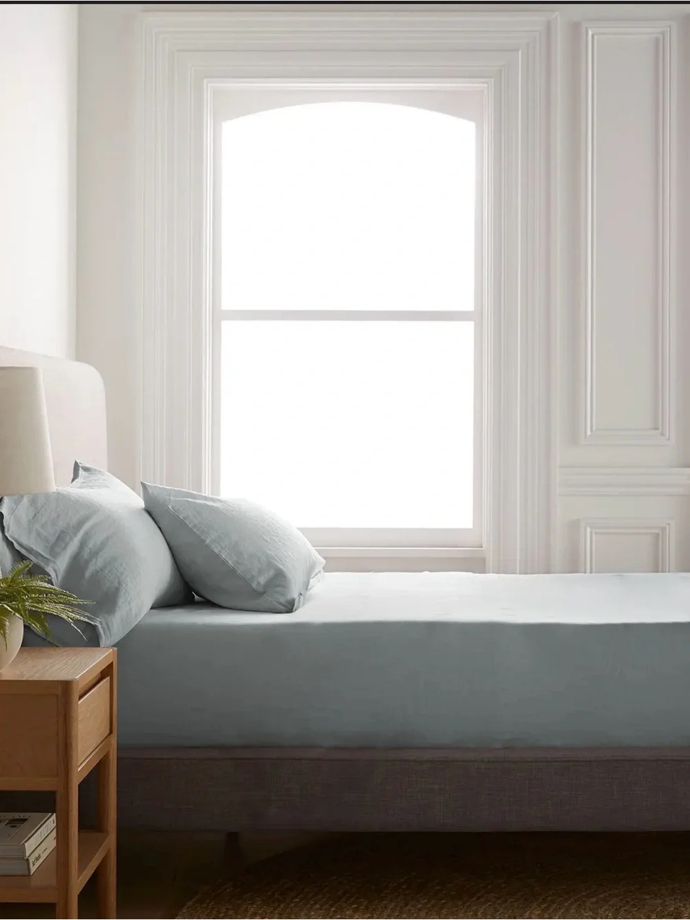 Quince European Linen Fitted Sheet Set in Mist King Size (3pieces)